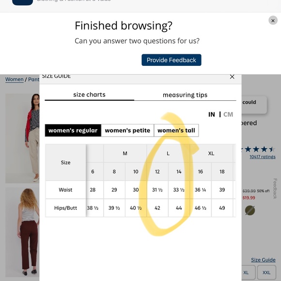 Old Navy High Waisted OGC Chino Pants Size L - Picture 3 of 7